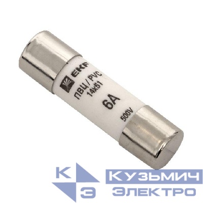 Вставка плавкая цилиндрическая ПВЦ 14х51 6А EKF pvc-14x51-6