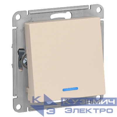 Переключатель проходной 1-кл. СП AtlasDesign 10А IP20 (сх. 6а) 10AX с подсветкой механизм беж. SE ATN000263