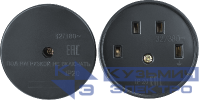 Розетка 14 349 NCA-C04-32A-380-BL IP20 черн. Navigator 14349