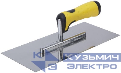 Гладилка 280х130мм плоская нержав. мягкая черн./желт. ручка FIT 05172