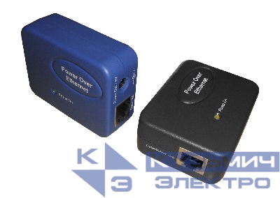 POE24B/LK-05-15 PoE, комплект передатчик (PSE)+приемник (PD), 24V 13W, кабель питания ЕВРО, тип2, 5V 1.5A, синий РАСПРОДАЖА