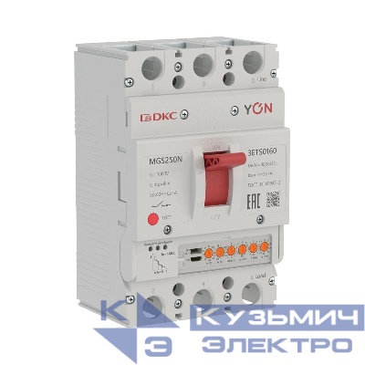 Выключатель автоматический 3п 63-160А 36кА MGS250N с электронным расцепителем ETS в литом корпусе YON MGS250N-3ETS0160