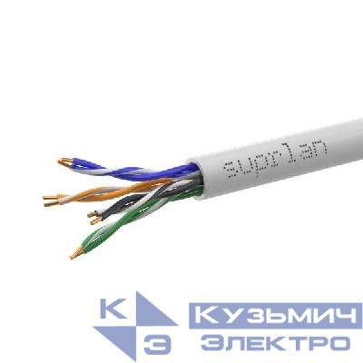 Кабель витая пара U/UTP кат.5E 4х2х0.51 solid Cu PVC In. Premium (м) SUPRLAN 01-0313-5