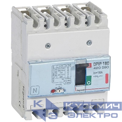 Выключатель автоматический 4п 16А 36кА DPX3 160 термомагнитн. расцеп. Leg 420090