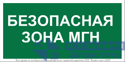 Знак безопасности NPU-1510.E68"Безопасная зона для МГН" Белый свет a20193