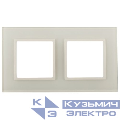 Рамка 2-м Elegance 14-5102-02 стекло слон. кость Эра Б0059169 0