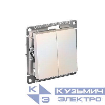 Выключатель 2-кл. AtlasDesign (сх. 5) 10AX быстрозажим. клем. механизм жемчуж. SE ATN000451S