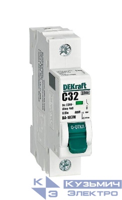Выключатель автоматический модульный 1п C 32А 6кА ВА-103M без теплозащиты DEKraft 12505DEK