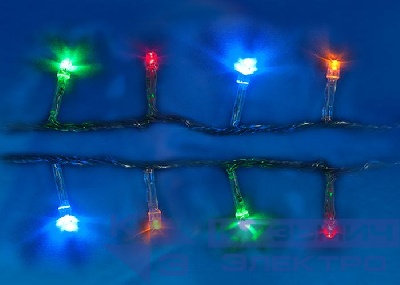 Гирлянда светодиодная ULD-S0250-020/STA MULTI IP20 2.5м 20 светодиодов разноцвет. свет провод прозр. Uniel UL-00005481