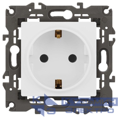 Розетка Elegance 14-2101-01М 16А 250В 2P+E Schuko матов. бел. Эра Б0065800
