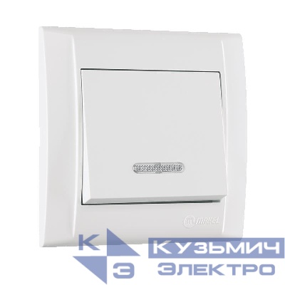 Выключатель 1-кл. СП Defne 10А IP20 с подсветкой бел. Makel 42001021