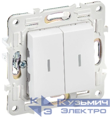 Выключатель проходной 2-кл. SKANDY 10А SK-V10W с индикацией арктич. бел. IEK SK-V22-1-10-K01