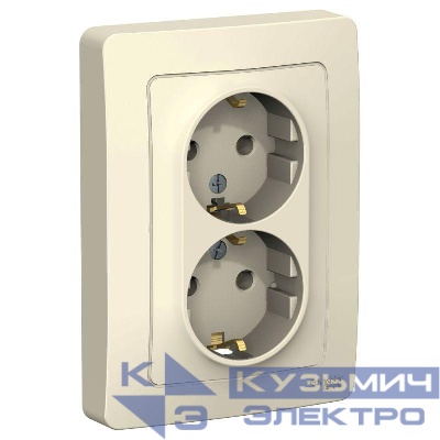 Розетка 2-м СП Blanca 16А IP20 250В с заземл. без защ. шторок молоч. SE BLNRS001022