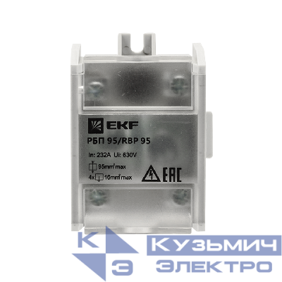 Блок распределительный проходной РБП 95 (1х95-4х16кв.мм) 232/100А PROxima EKF RBP-95-100