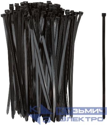 Хомут для проводов 7.6х300мм нейлон. черн. (уп.100шт) FIT 60361