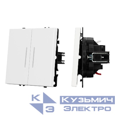 Выключатель непроходной 2-кл. LED SWT-NOBE-MK02-SFPL-L-WH 10А 230В механизм Arlight 054239