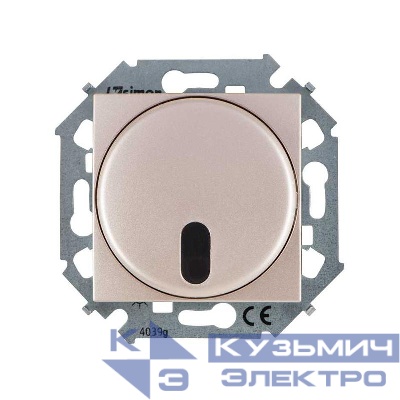 Механизм светорегулятора Simon15 500Вт 230В проходной с управлением от ИК пульта винт. зажим шампань Simon 1591713-034