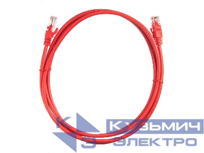 Патч-корд UTP4 cat.5e, 2.0м, литой коннектор, красный, Netko CKC