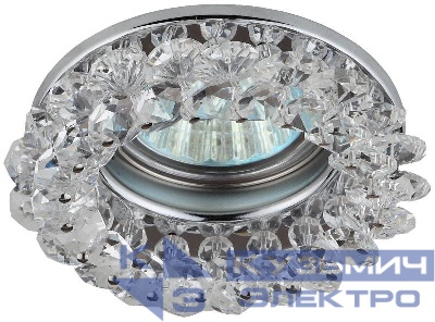 Светильник DK16 CH/WH декор "круглый с мелкими хрусталиками" хром/прозр. ЭРА C0044737