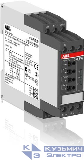 Реле контроля напряжения CM-ESS.2S 24-240В AC/DC 2ПК винтовые клеммы ABB 1SVR730830R0400