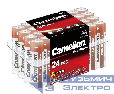 Элемент питания алкалиновый AA/LR6 1.5В Plus Alkaline LR6-PB24 (уп.24шт) Camelion 6752