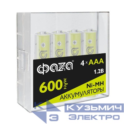 Аккумулятор AAA/HR03 Ni-MH 1.2В 600мА.ч Box-4 (уп.4шт) ФАZА 5059740
