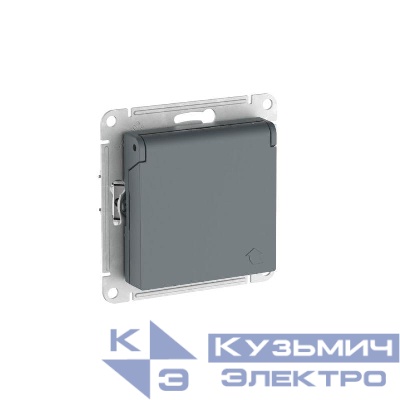 Розетка AtlasDesign 16А IP20 с заземл. защ. шторки с крышкой быстрозажим. клем. механизм грифель SE ATN000746S