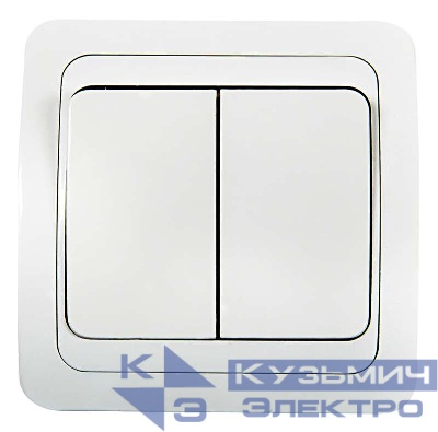 Выключатель 2-кл. СП Classico 2023 10А IP20 бел. ASD / IN HOME 4680005959860