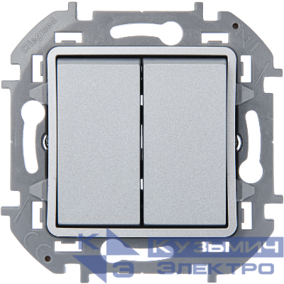 Переключатель модульный 2-кл. Inspiria 10AX 250В алюм. Leg 673657
