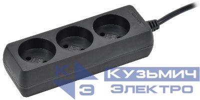 Удлинитель 3х5м без заземл. 10А IP20 У3 250В ПВС 2х0.75 черн. IEK WYP10-06-03-05-K02