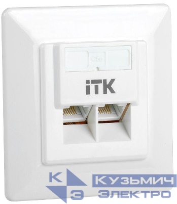 Розетка компьютерная 2-м СП RJ45 кат.5E UTP ITK CS2-1C5EU-2-1