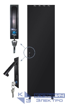 Дверь для шкафа серии Expert 37U Ширина 600, металлическая, черная,Netko