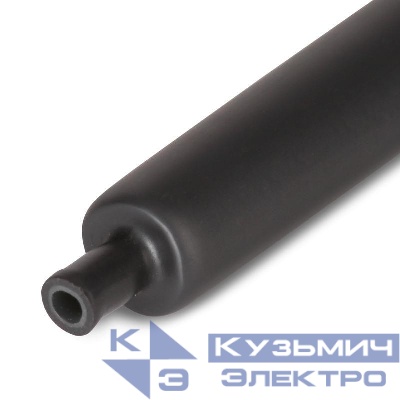 Трубка термоусадочная клеевая ТТК(2:1)-9/4.5 в метровой нарезке черн. (уп.10м) КВТ 74302