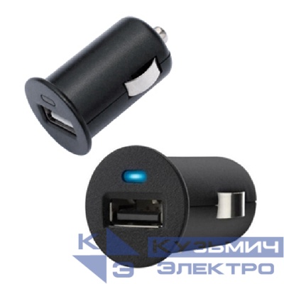 Автомобильное зарядное устройство USB, 1 порт, 5В, выходная сила тока 1А, 44*25мм, черный, модель СС310B, блистер, Netko РАСПРОДАЖА