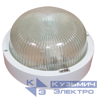 Светильник "Банник" 1301 НПП 03-60-013 IP54 круг малый бел. пласт. Элетех 1005500879