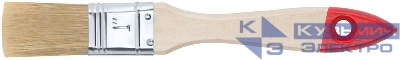 Кисть флейцевая "Оптима" 1дюйм (25мм) натур. свет. щетина деревянная ручка КУРС 00813