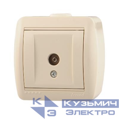 Розетка телевизионная проходная TV ОП Nata 16А IP20 крем. LEZARD 710-0300-129