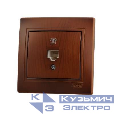 Розетка телефонная 1-м СП Mira RJ11 16А IP20 евро стандарт сосна LEZARD 701-0801-137
