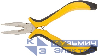 Тонконосы "мини" Профи никелированное покрытие черн./желт. мягкие ручки 125мм FIT 51633