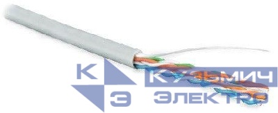 Кабель витая пара U/UTP кат.5E 4х2х24AWG solid PVC UUTP4-C5E-S24-IN-PVC-GY-305 сер. (м) Hyperline 41903