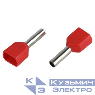 Наконечник-гильза двойн. НШвИ(2) 1.0-8 с изолированным фланцем (уп.500шт) Эра Б0063344