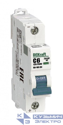 Выключатель автоматический модульный 1п C 6А 10кА ВА-105 DC DEKraft 13377DEK