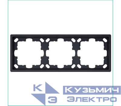 Рамка 3-м СП FD черн. матов. soft touch Jasmart FD1003PBM