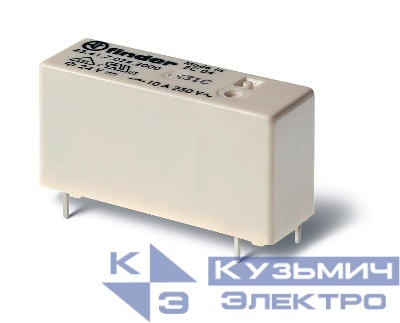 Реле миниатюрное низкопрофильн. электромеханич. монтаж на печатную плату выводы с шагом 3.2мм 1CO 10А AgSnO2 6В DC (чувствит.) влагозащ. RTIII FINDER 434170064001