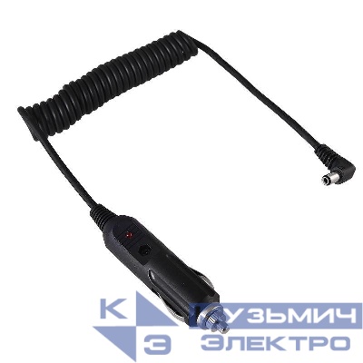 Автозарядка с индикатором (разъем 2.5х5.5) (АЗУ) шнур спираль 1.5м Rexant 16-0234