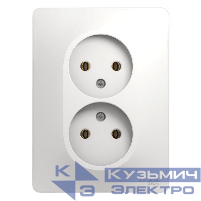 Розетка 2-м СП Glossa 16А IP20 без заземл. бел. SE GSL000120
