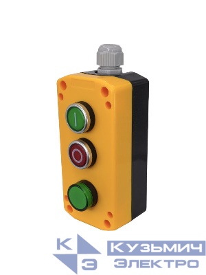 Пост управления ПКУ-22-33V1M-65У1 1 цилиндр "I" НО зел.; 1 цилиндр "O" НЗ красн.; лампа зел. 220В AC IP65 Электротехник ET526988