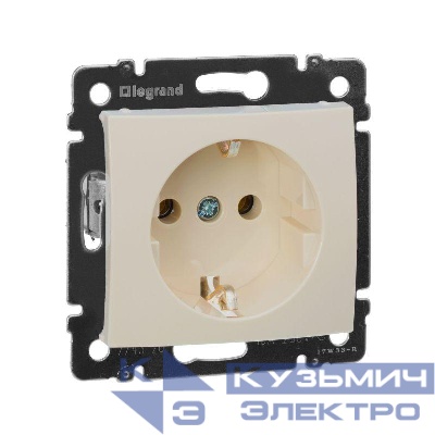 Розетка 1-м СП Valena 16А IP20 с заземл. на винтах механизм сл. кость IEK 774320