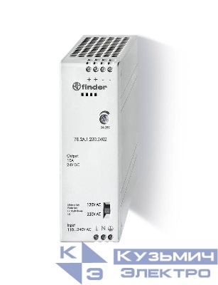 Источник питания импульсный компактный вход 120-240В AC/220В DC выход 24В DC 240Вт зарадка аккум. IP20 (уп.1шт) FINDER 782A12302402PAS