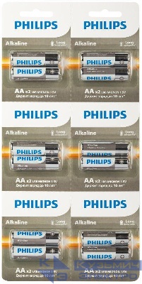 Элемент питания алкалиновый AA/LR6 1.5В Entry отрывной набор (блист. 12шт) Philips Б0064636